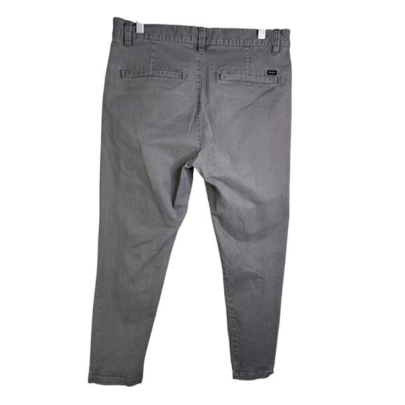 RVCA Chino Pants Womens 32 Med Gray Hitcher Stretch Ankle Cut - Picture 5 of 7